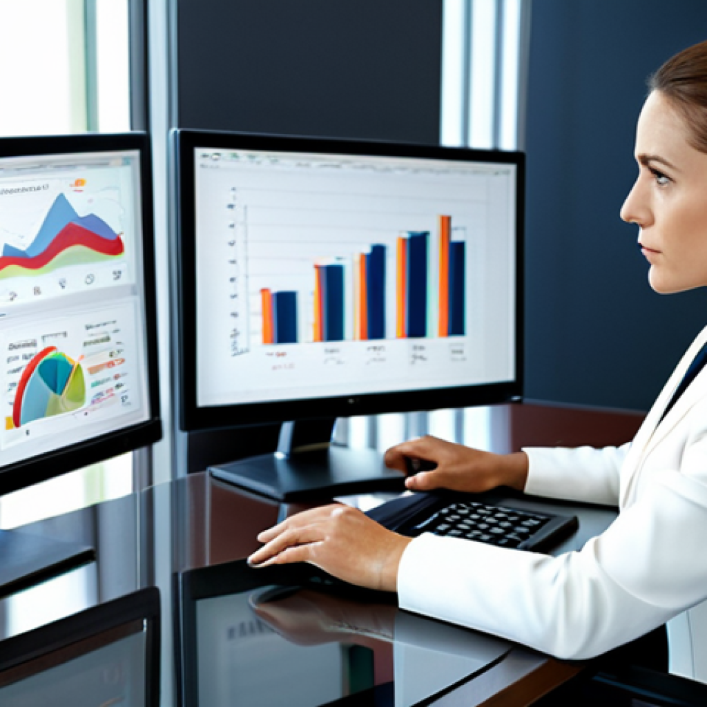 Businesswoman Analyzing Data**
"A professional businesswoman in a modest business suit, sitting at a desk in a modern office, analyzing data charts on a computer screen, fully clothed, appropriate attire, safe for work, perfect anatomy, natural proportions, professional photography, high quality, focused on data analysis, demonstrating business strategy."
**