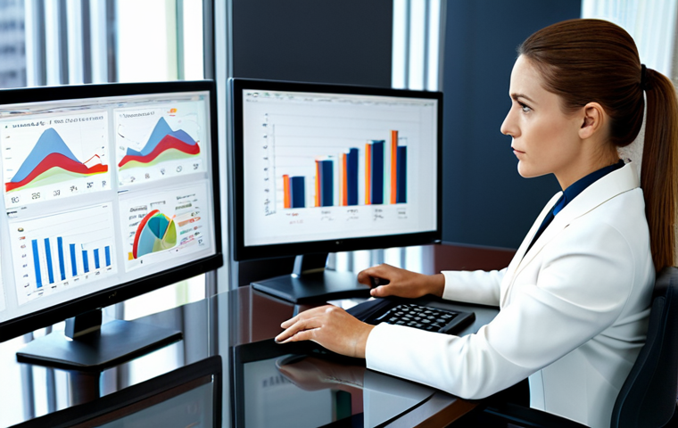 Businesswoman Analyzing Data**
"A professional businesswoman in a modest business suit, sitting at a desk in a modern office, analyzing data charts on a computer screen, fully clothed, appropriate attire, safe for work, perfect anatomy, natural proportions, professional photography, high quality, focused on data analysis, demonstrating business strategy."
**