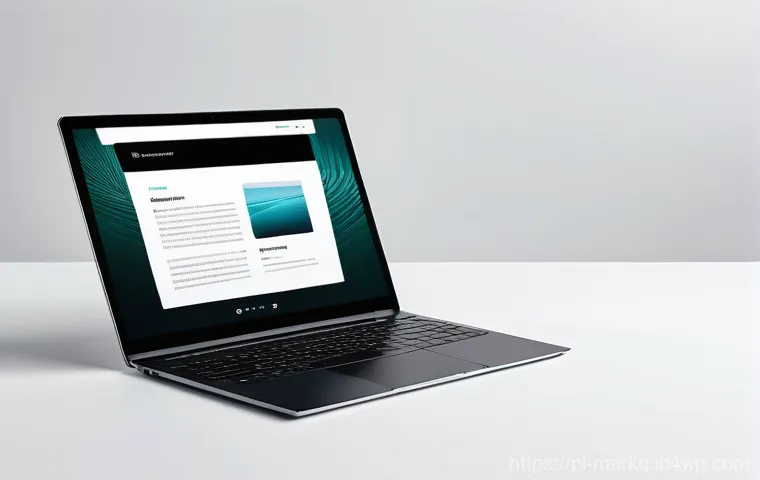 성공적인 웹사이트 설계 기초 - **Minimalist AI-Personalized Website Interface:** A high-angle shot of a sleek, modern laptop displa...